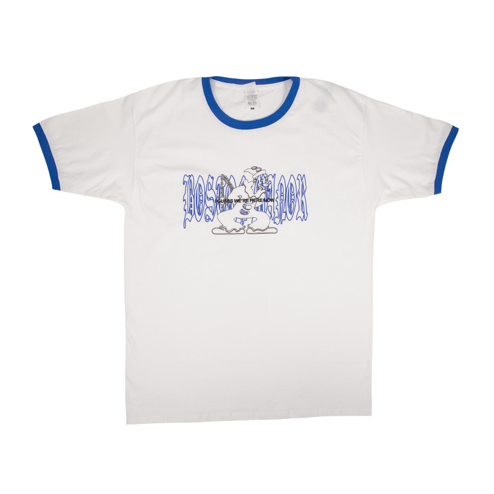 Clown Ringer Tee - White/Blue