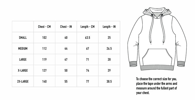Size chart for Sundiver Pop-Up Hood - Black